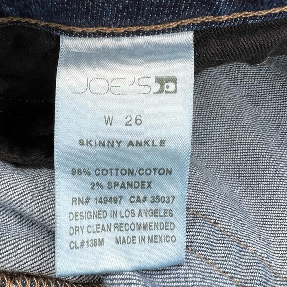 Joe's Jeans Margaret Skinny Ankle Jean Size 26 Mid-Rise Frayed Asymmetrical Hem - Picture 6 of 12